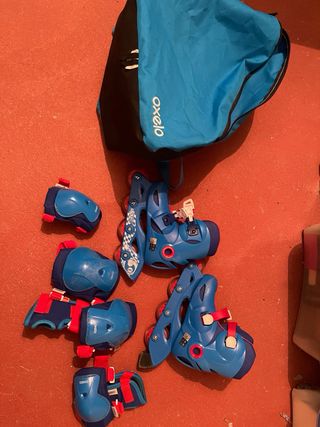 Patines en línea niños 28-30, protectores 
Mochila