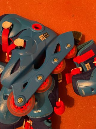 Patines en línea niños 28-30, protectores 
Mochila