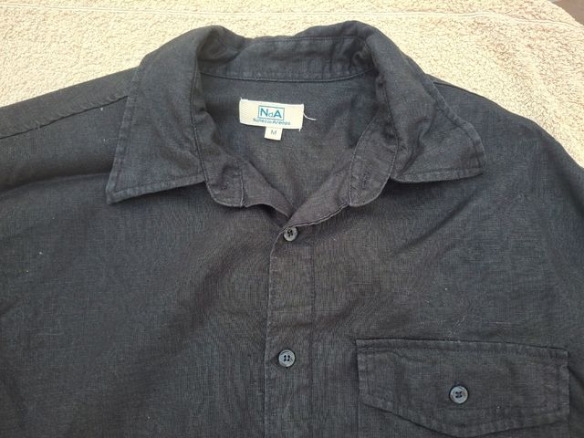 Camisa negra lino talla M