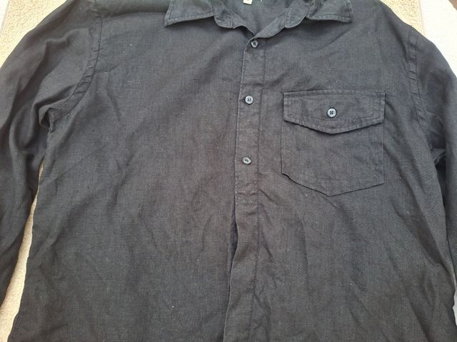 Camisa negra lino talla M
