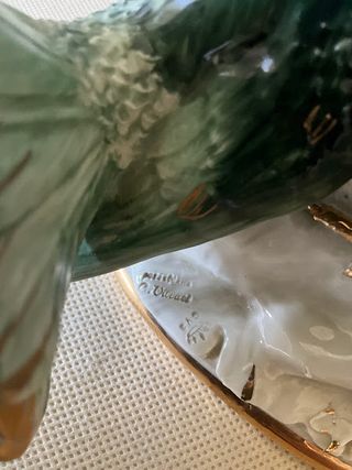 Piccioni porcellana verdi-oro
