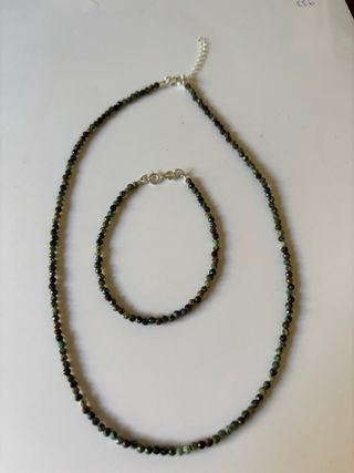 Collar y pulsera turquesa africana
