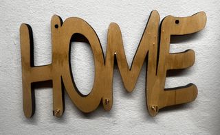 Portachiavi da parete "Home" in legno lasercut