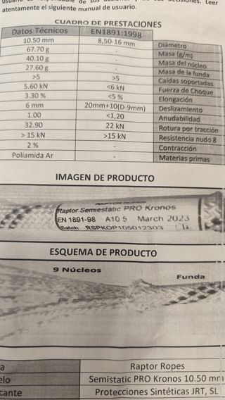 Cuerda Semiestática stática 10.5mm - 200m