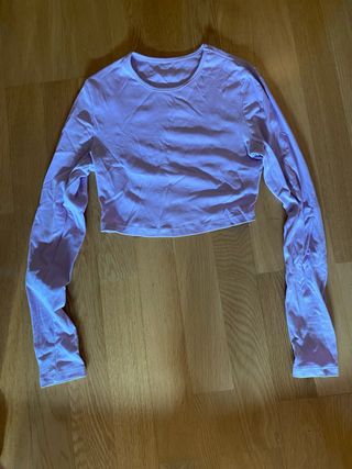 Top morado manga larga