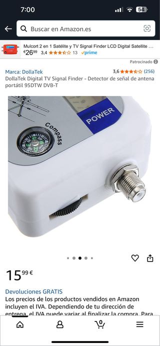 DollaTek 95DTW DVB-T Buscador Señal