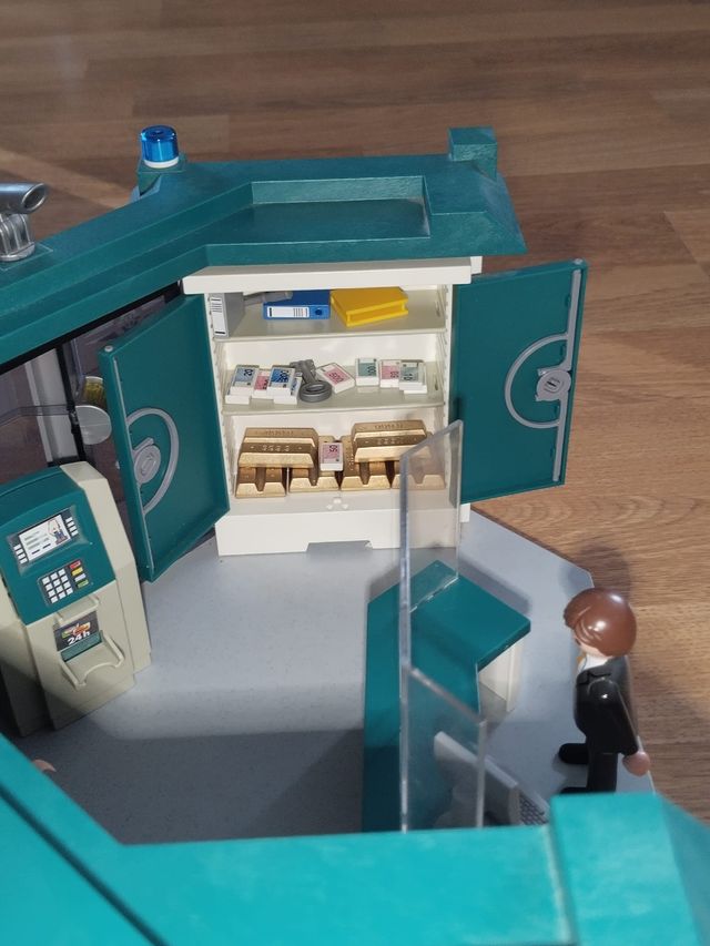 Banco Playmobil con caja fuerte