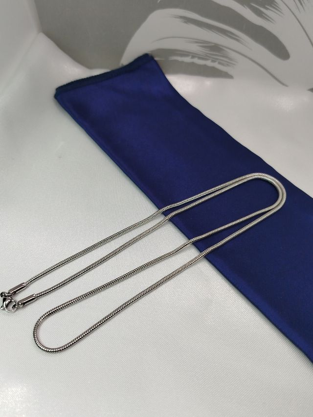 Cadena cola de ratón de acero inoxidable plateado