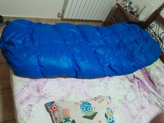 Saco dormir plumas azul