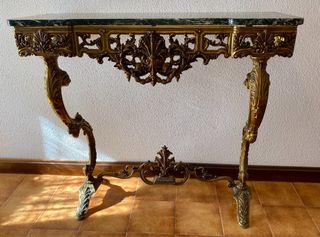 Mesa consola bronce mármol