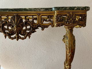 Mesa consola bronce mármol