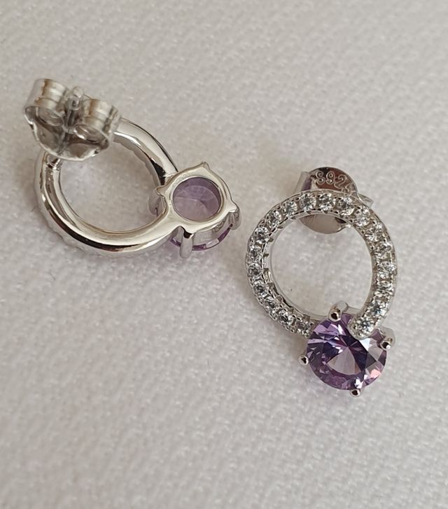 Pendientes ALEJANDRITA y ORO BLANCO