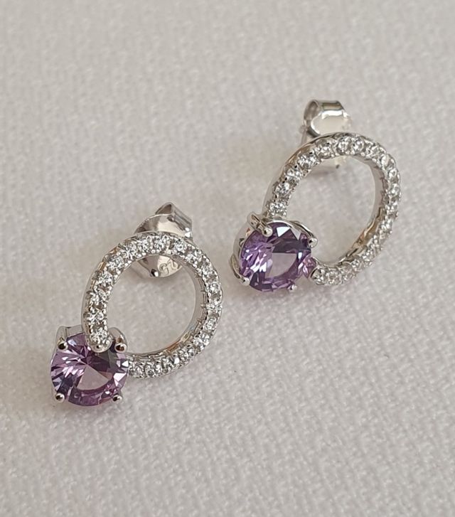 Pendientes ALEJANDRITA y ORO BLANCO