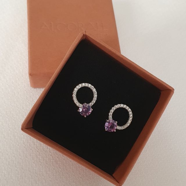 Pendientes ALEJANDRITA y ORO BLANCO