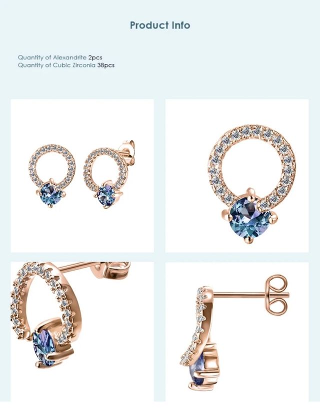 Pendientes ALEJANDRITA y ORO BLANCO