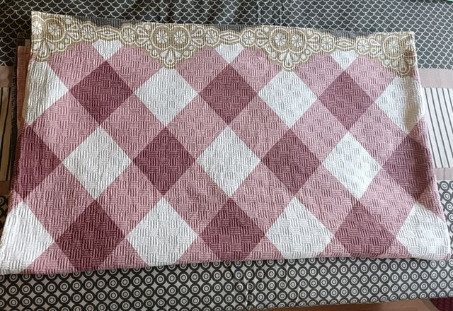 Colcha verano | algodón rosa y gris