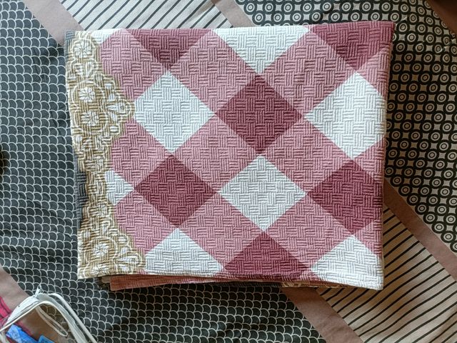 Colcha verano | algodón rosa y gris