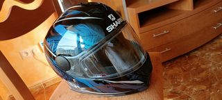 Casco moto Shark D-Skwal azul y rosa 