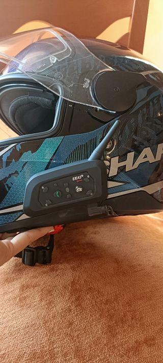 Casco moto Shark D-Skwal azul y rosa 
