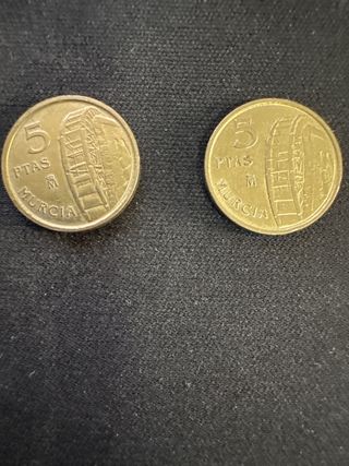 2 Monedas 5 Ptas Murcia