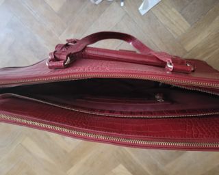 Bolso bandolera rojo efecto cocodrilo