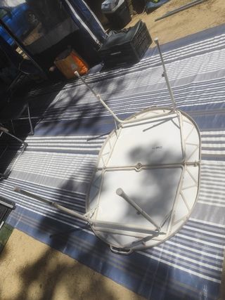Mesa plegable Crespo - Blanca y Gris