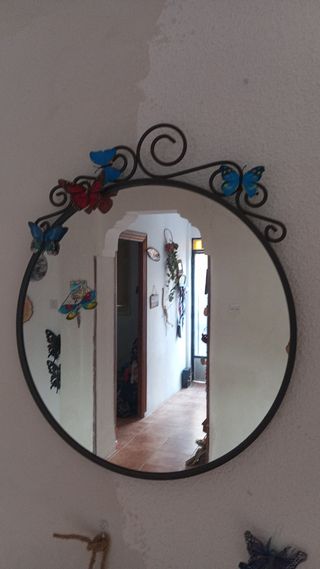 Espejo vintage con mariposas
