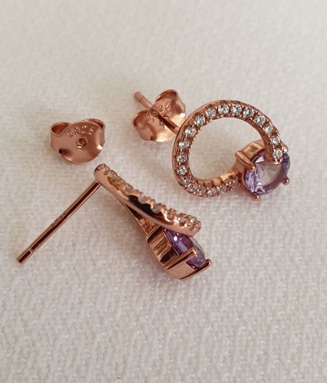 Pendientes ALEJANDRITA y ORO ROSA.