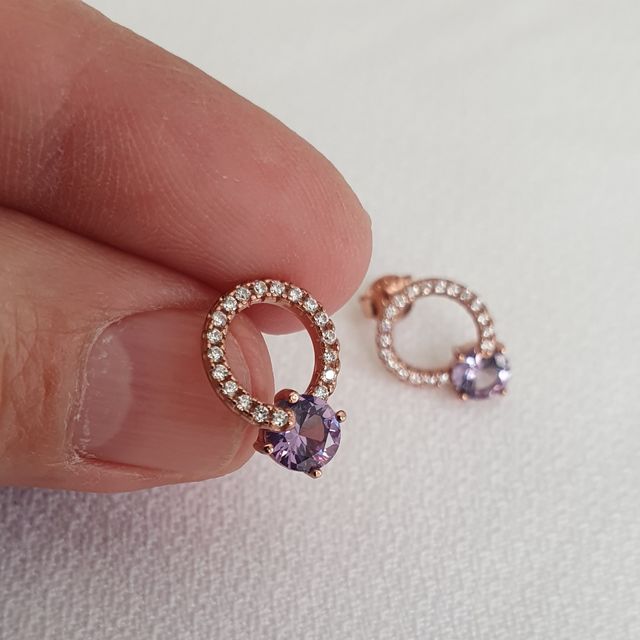 Pendientes ALEJANDRITA y ORO ROSA.