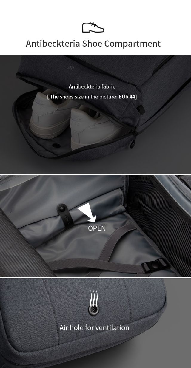 Zaino da viaggio da 40 litri con accessori