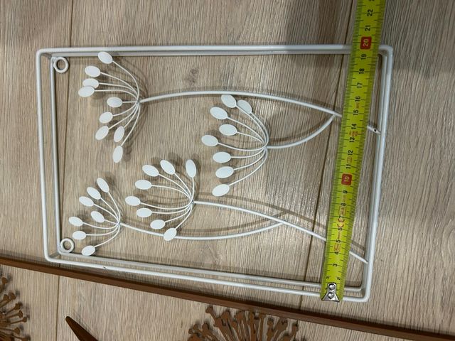 2 Adornos cuadros Pared Metal Flores