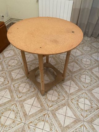 Mesa camilla redonda de corcho
