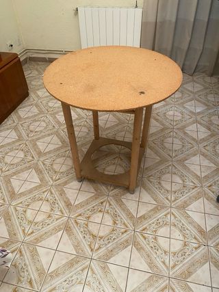Mesa camilla redonda de corcho