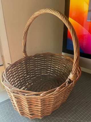 Cesta mimbre vintage marrón