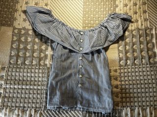 Blusa rayas azul-blanco, talla S