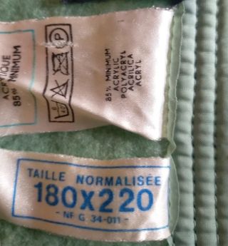 Rebajada lote  de 2 Mantas  - Verde & Rosa salmon