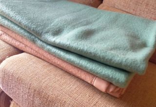 Rebajada lote  de 2 Mantas  - Verde & Rosa salmon