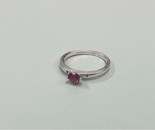 Anillo Pandora corazón rosa plata
