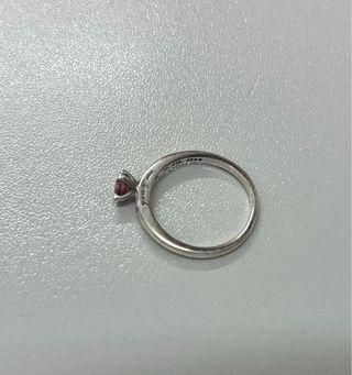 Anillo Pandora corazón rosa plata