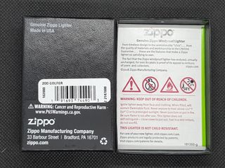 Zippo 2022, Model 28182 Diagonal Wave, Golfer.