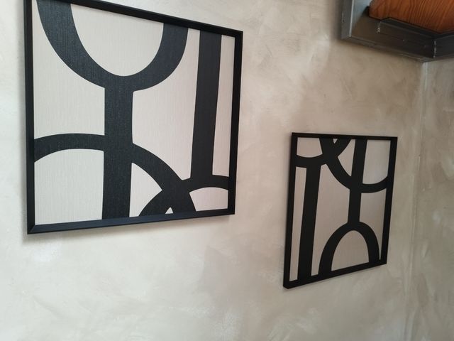 2 Cuadros abstractos - beige y negro