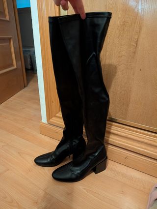Botas altas Zara negras tacón 6cm - 37