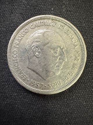 Moneda 5 pesetas España 1957