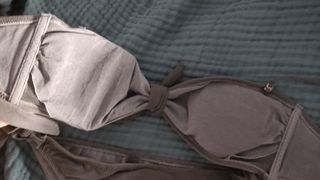 Bikini gris - de algodón efecto desgastado