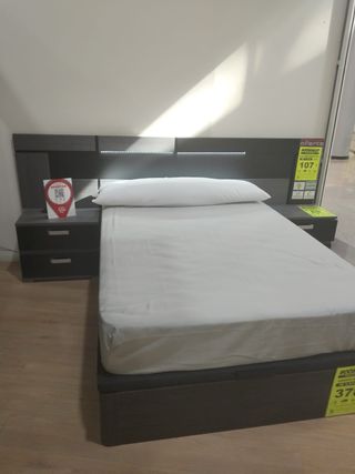 Cabecero cama 107cm gris-marrón