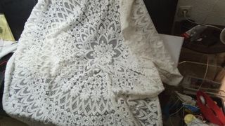Mantel encaje blanco redondo