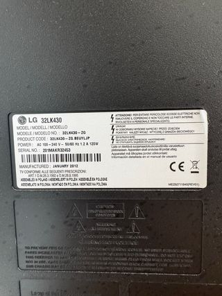 TV LG 32" 32LK430 - Negro