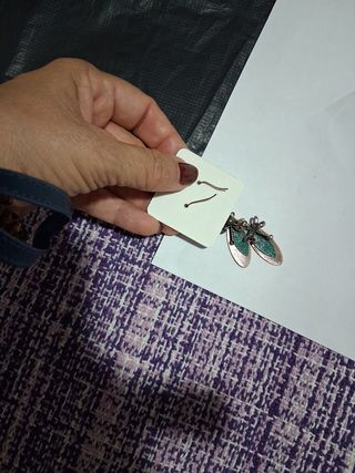 Pendientes libélula - marrón, verde