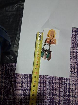 Pendientes libélula - marrón, verde