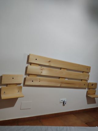 Cabecero cama madera + 2 mesillas